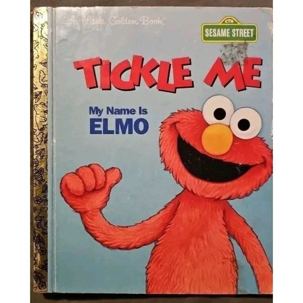 Tickle Me My Name Is Elmo Little Golden Book Sesame Street 1997 NEW